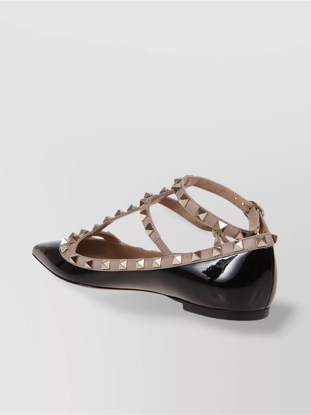 Valentino Garavani Rockstud Patent Leather Black Cage Ballet Flats US Size 6 - Picture 3 of 6